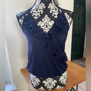 BNWT Women’s EXPRESS Navy Ruffle Camisole Top Size Small